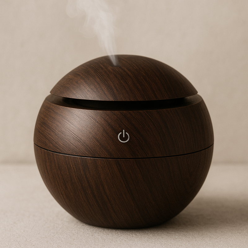 Umidificador Bola e Difusor Aromático Óleos Essenciais - USB 130ml com LED 7 cores