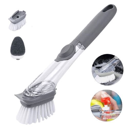 Escova 2 em 1 com Dispenser para Detergente
