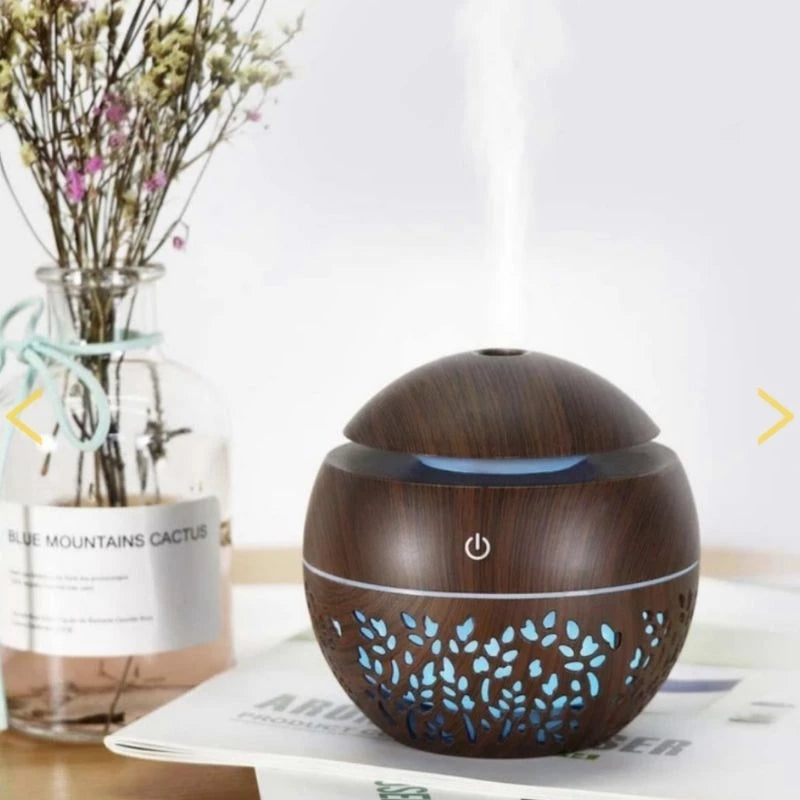 Umidificador Bola e Difusor Aromático Óleos Essenciais - USB 130ml com LED 7 cores