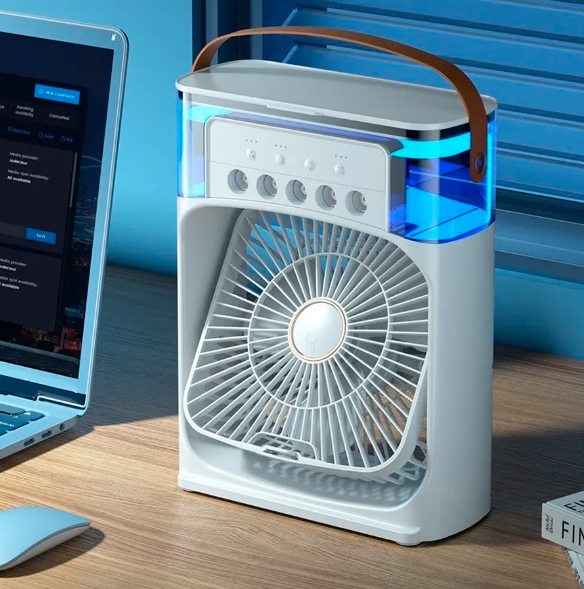 Ventilador Ar Condicionado Portátil 3 em 1 [Climatizador, Umidificador e Difusor] POTENTE E SILENCIOSO