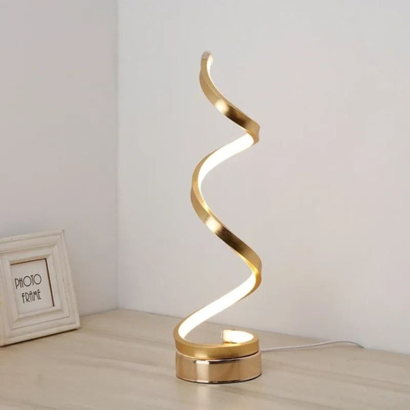 Abajur de Mesa Espiral Dourado Luna