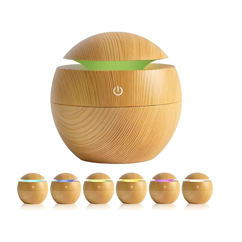 Umidificador Bola e Difusor Aromático Óleos Essenciais - USB 130ml com LED 7 cores