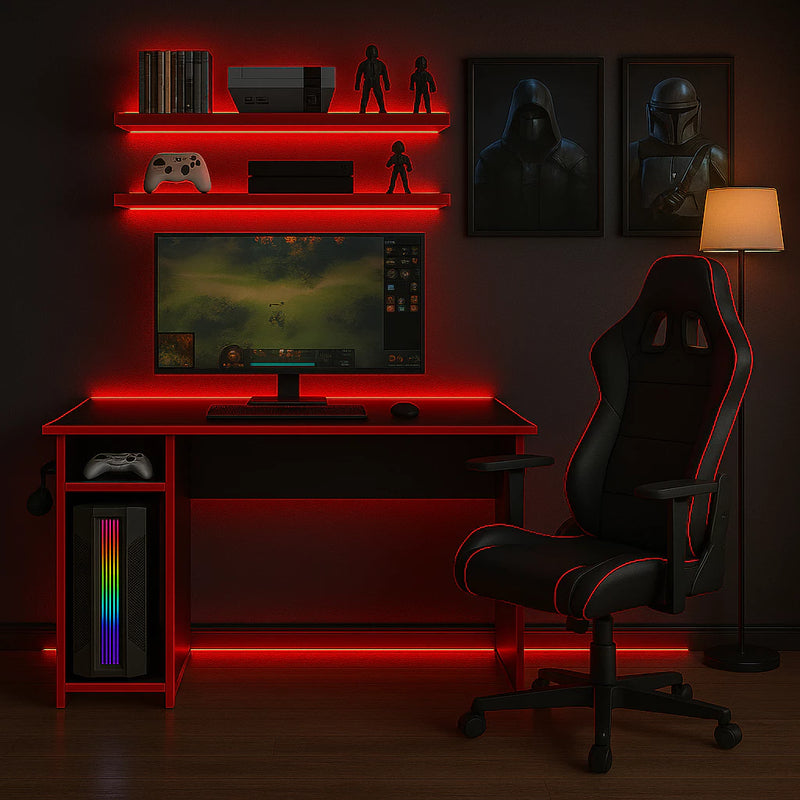 Mesa Gamer “PC Gaming Desk” – com Suporte para Fone | Moderna e Resistente
