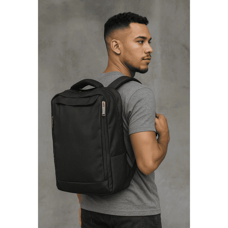 Mochila Executiva Impermeável Antifurto USB p/ Notebook 15,6" – Preta