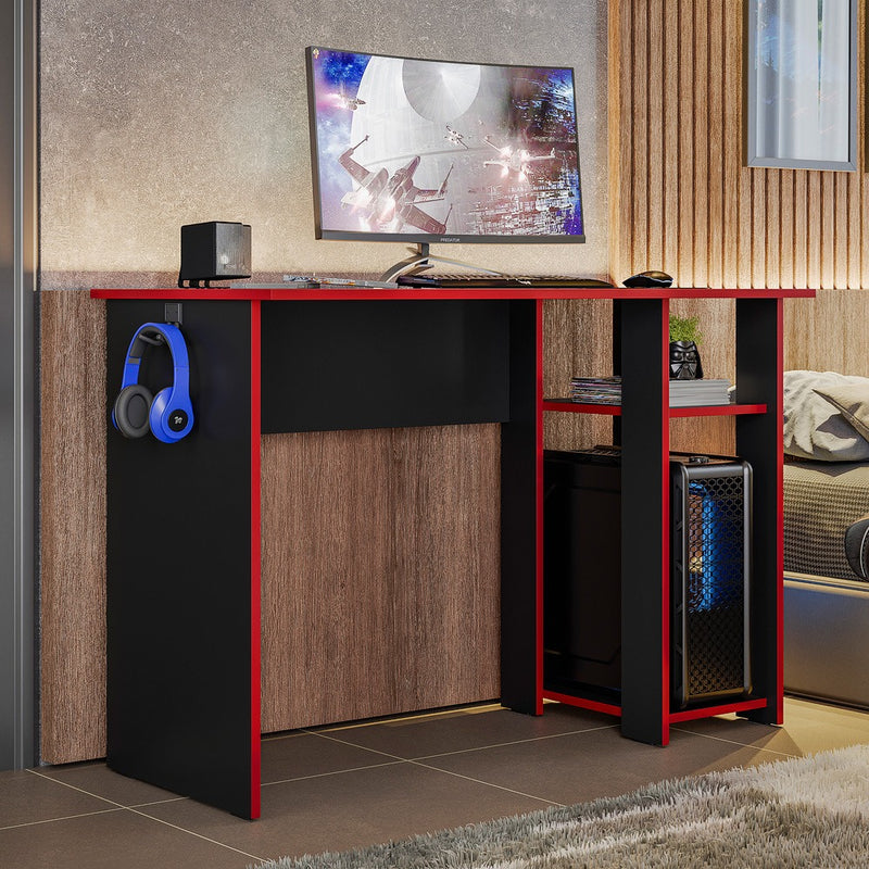 Mesa Gamer “PC Gaming Desk” – com Suporte para Fone | Moderna e Resistente