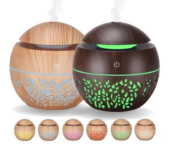 Umidificador Bola e Difusor Aromático Óleos Essenciais - USB 130ml com LED 7 cores