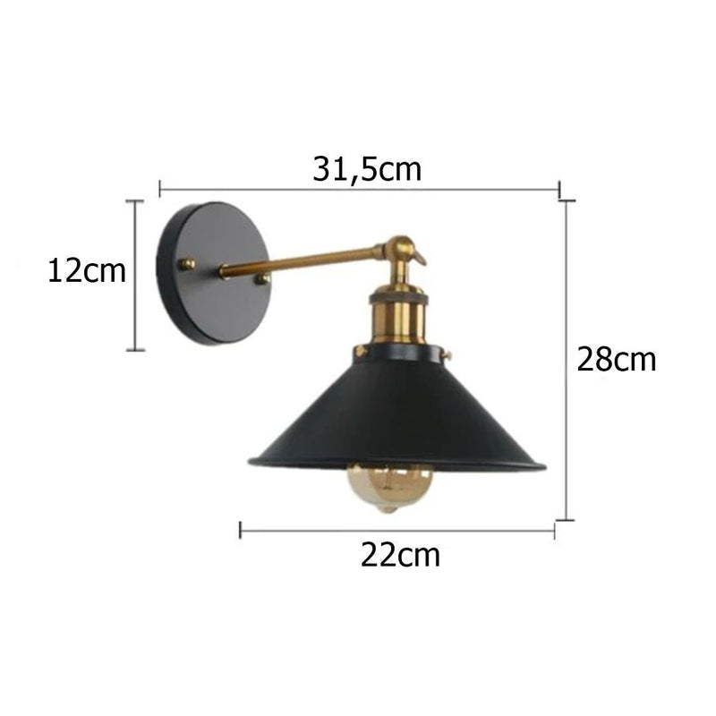 Luminária de Parede Vintage Retrô para Quarto Cozinha Balcão