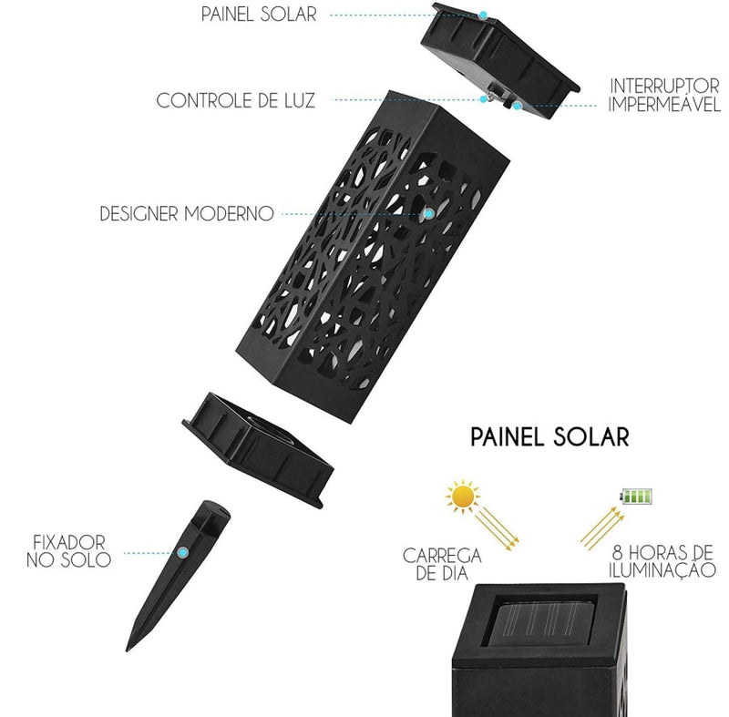 Refletor Luminária Holofote Led com Painel Solar
