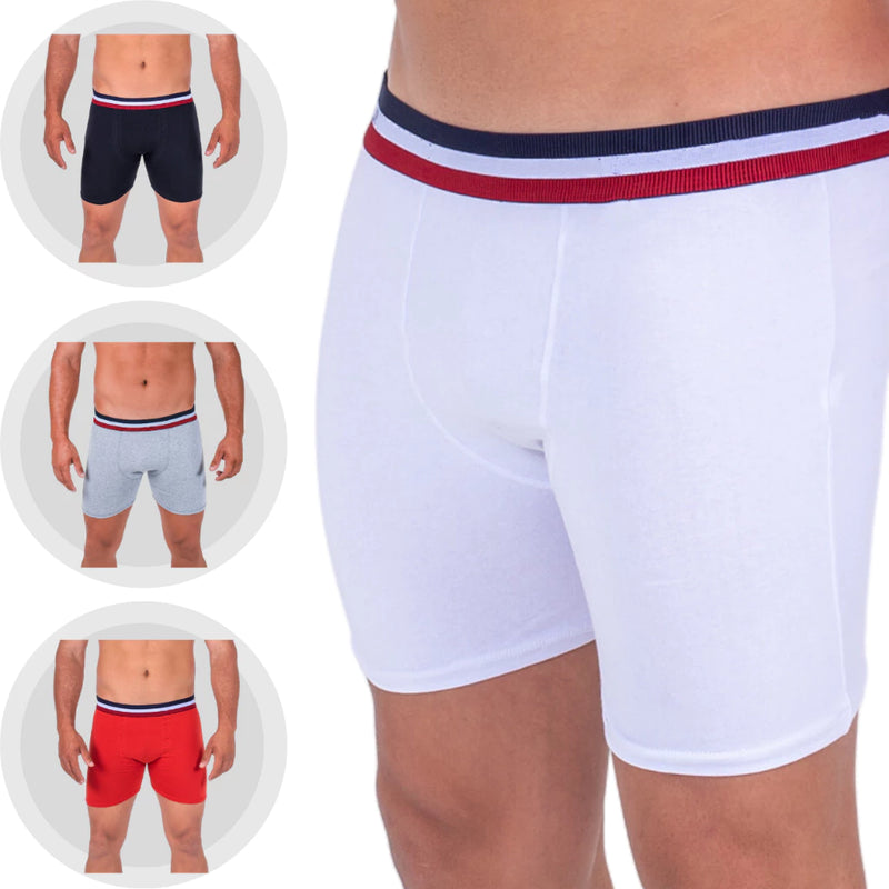 Kit 3 Cuecas Boxer de Algodão – Conforto Diário Essencial
