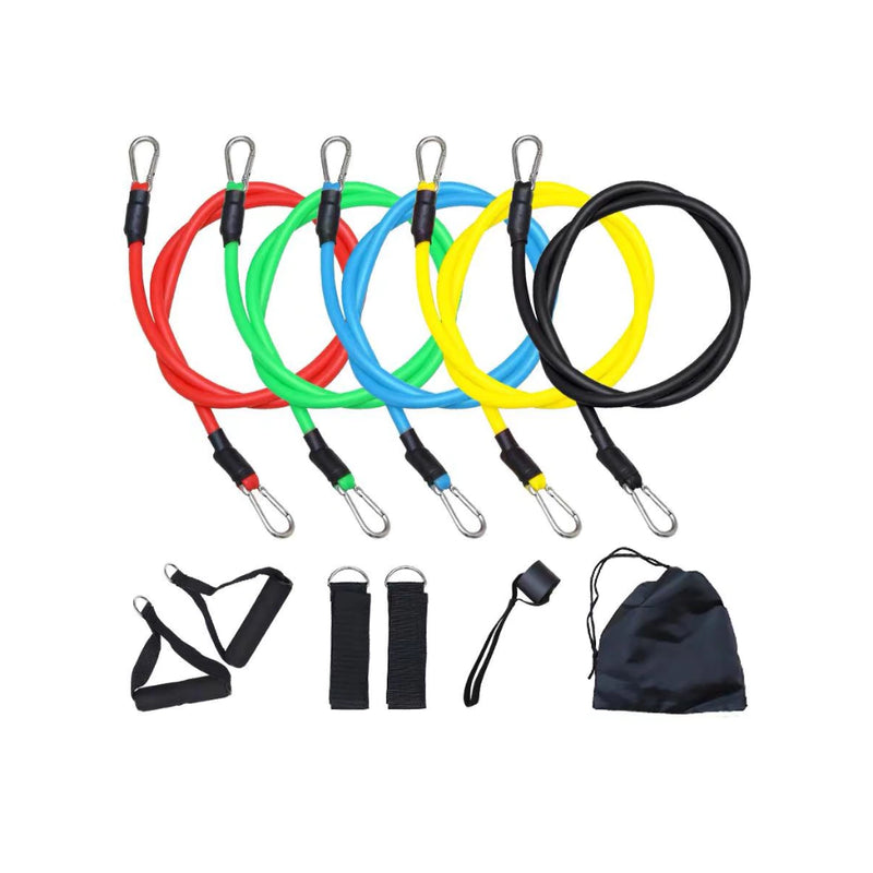 Kit Elásticos de Resistência para Exercício em Casa – 11 Peças
