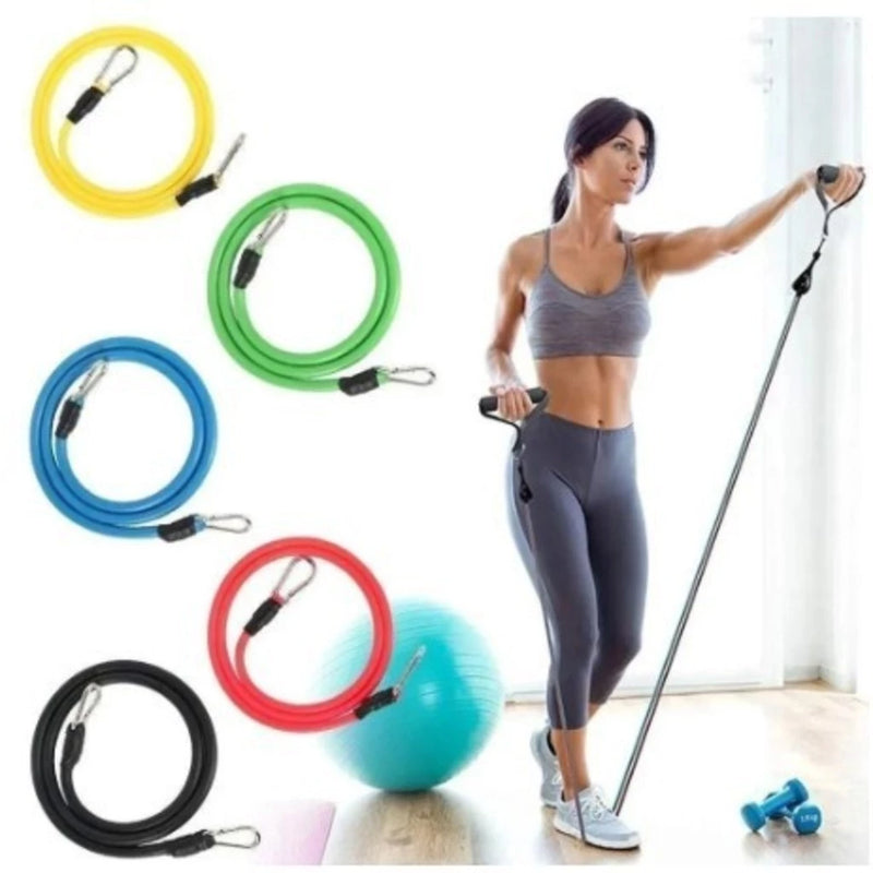 Kit Elásticos de Resistência para Exercício em Casa – 11 Peças