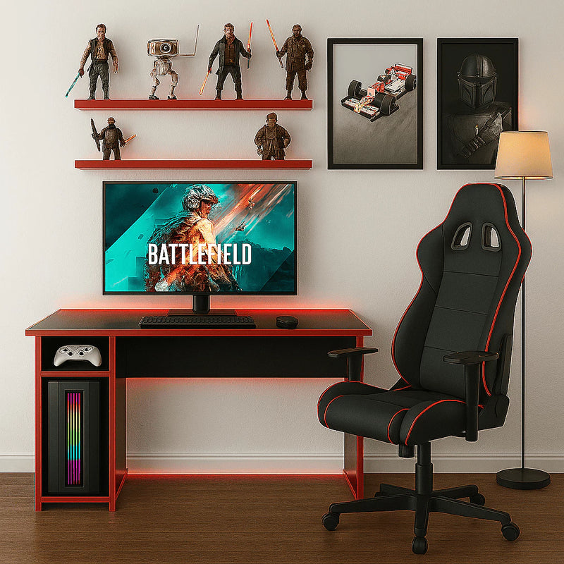 Mesa Gamer “PC Gaming Desk” – com Suporte para Fone | Moderna e Resistente