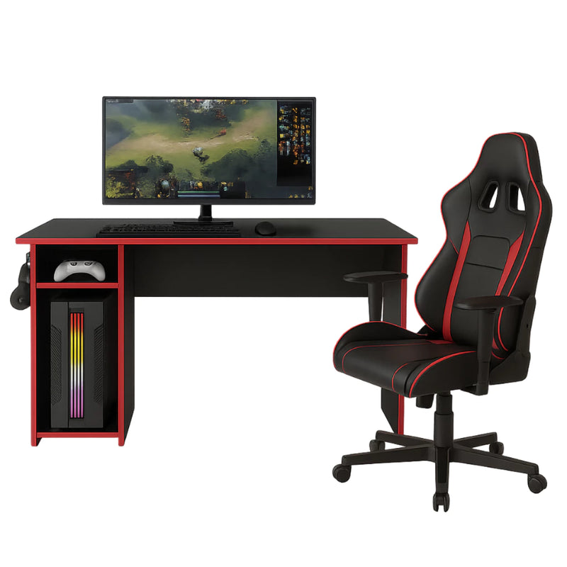 Mesa Gamer “PC Gaming Desk” – com Suporte para Fone | Moderna e Resistente
