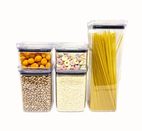 Kit Potes Herméticos Acrílico Empilháveis – Porta Mantimentos Cozinha
