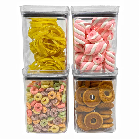 Kit Potes Herméticos Acrílico Empilháveis – Porta Mantimentos Cozinha