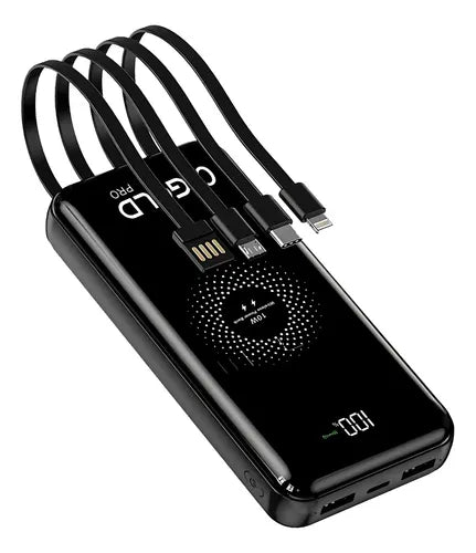 Carregador Portátil Power Bank 20.000 mAh com Indução – Carregador Wireless Universal