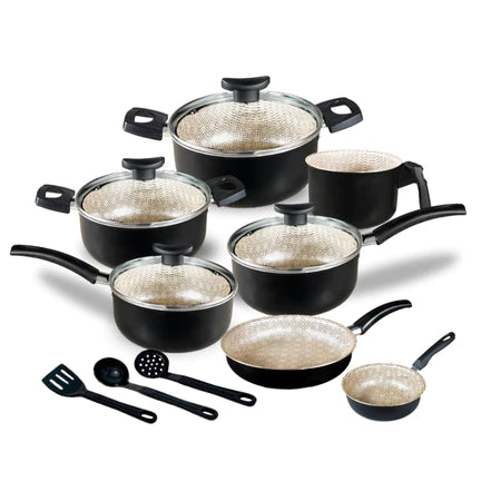 Conjunto Panelas Antiaderente 10 Peças com Tampa de Vidro – Linha Atenas